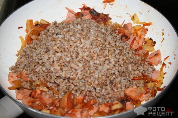 Рецепт: Гречка по-купечески - с сардельками