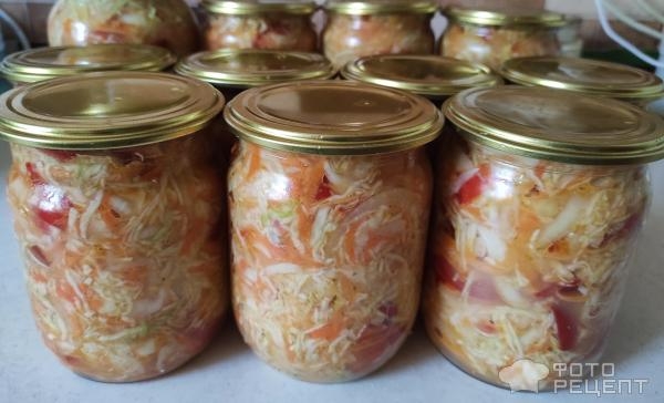 Рецепт: Капустный салат на зиму - С болгарским перцем- идеальное сочетание!