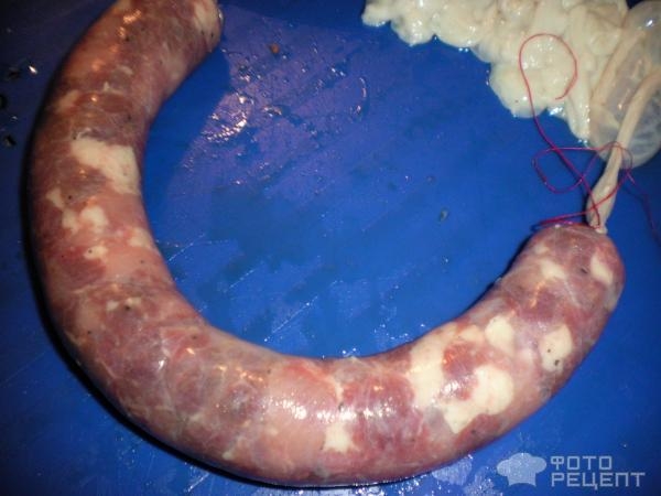 Рецепт: Колбаса домашняя - В натуральной оболочке!