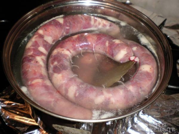 Рецепт: Колбаса домашняя - В натуральной оболочке!