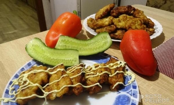 Рецепт: Оладьи из рубленной куриной грудки с соевым соусом - Очень вкусные, нежные и быстро.