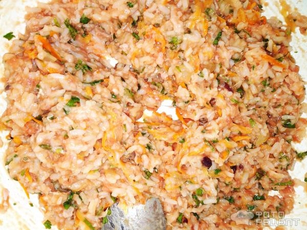 Рецепт: Перец болгарский фаршированный мясным фаршем с рисом и зеленью - Сочный и очень вкусный