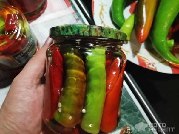 Рецепт: Перец маринованный острый - В кисло-сладком маринаде