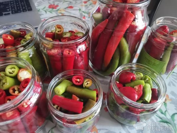 Рецепт: Перец маринованный острый - В кисло-сладком маринаде