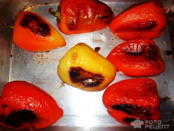 Рецепт: Салат из запеченных перцев - С сыром и рукколой:пикантно и очень вкусно