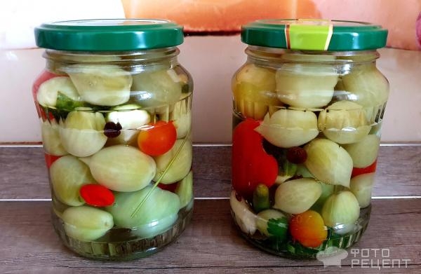 Рецепт: Зеленые помидоры маринованные - Зелёные черри на зиму без стерилицации
