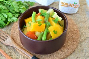 Рагу из стручковой фасоли с тыквой Рагу из стручковой фасоли с тыквой