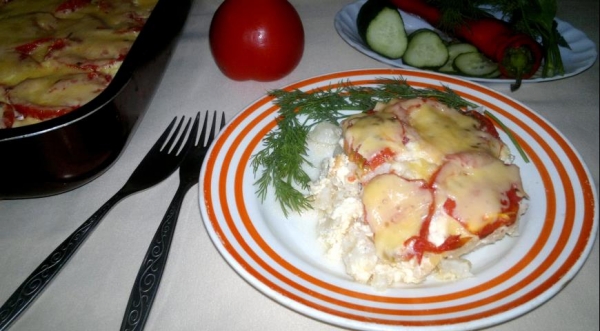 Запеканка из цветной капусты с помидорами, пошаговый рецепт с фото