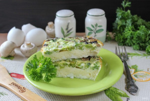 Омлет с брокколи и грибами