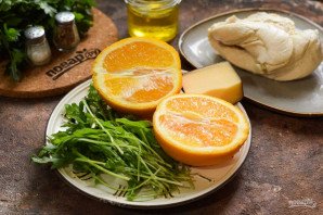 Салат из курицы с рукколой и апельсинами