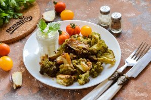 Брокколи с соевым соусом в духовке