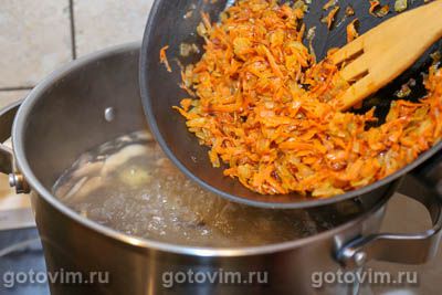 Суп из говядины с грибами и мучной «подбойкой»