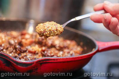 Жареное говяжье сердце со сметаной и горчицей Жареное говяжье сердце со сметаной и горчицей