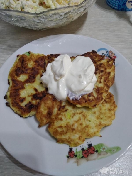 Рецепт: Безглютеновые кабачковые оладьи - для малышей и взрослых)