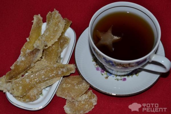 Рецепт: Имбирь в сахарном сиропе - остро-сладкий, очень вкусный