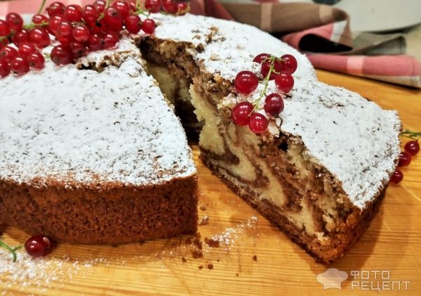 Рецепт: Манник "Зебра" с какао - Из того, что было в холодильнике