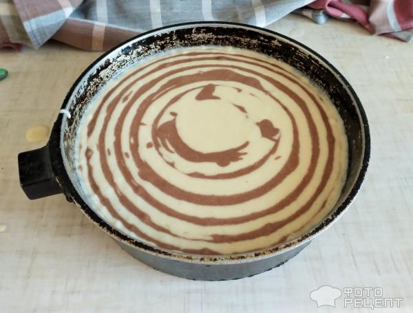 Рецепт: Манник "Зебра" с какао - Из того, что было в холодильнике