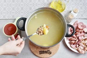 Суп из нута с копченостями Суп из нута с копченостями