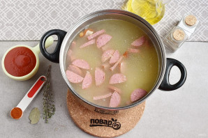 Суп из нута с копченостями Суп из нута с копченостями