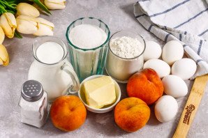 Торт с персиком и заварным кремом Торт с персиком и заварным кремом