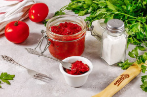 Томатная паста из запеченных помидоров на зиму Томатная паста из запеченных помидоров на зиму