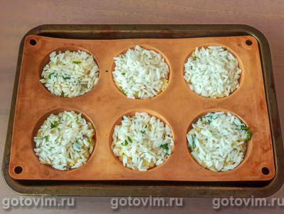 Запеканки из рыбы и риса в формочках для кексов Запеканки из рыбы и риса в формочках для кексов