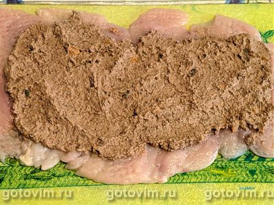 Рулет из куриной грудки с паштетом а-ля «Метропольки»
