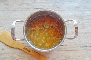 Постный суп из зеленой чечевицы