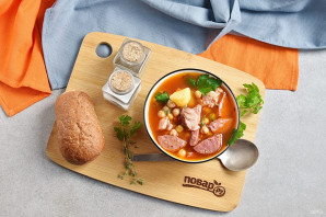 Суп из нута с копченостями Суп из нута с копченостями