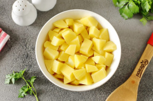 Щи с солеными огурцами и свежей капустой