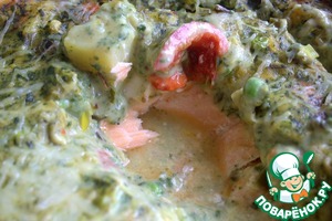 Лосось с овощами