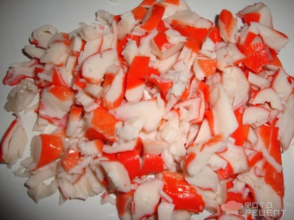 Рецепт: Крабовый салат классический с рисом - та самая классика. с чего всё начиналось.