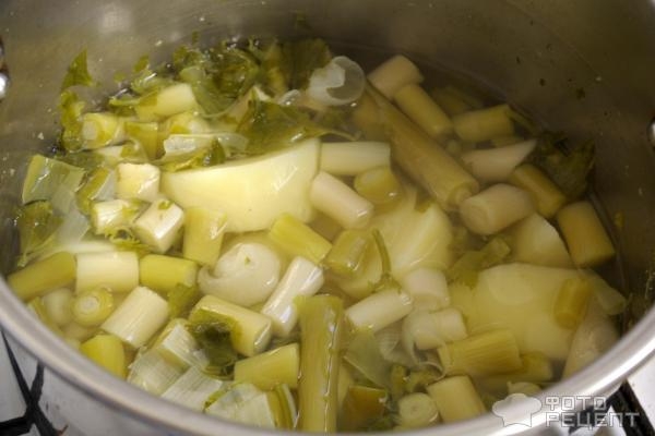 Рецепт: Суп-пюре из лука порея и картофеля - Вкусный французский супчик Рецепт: Суп-пюре из лука порея и картофеля - Вкусный французский супчик