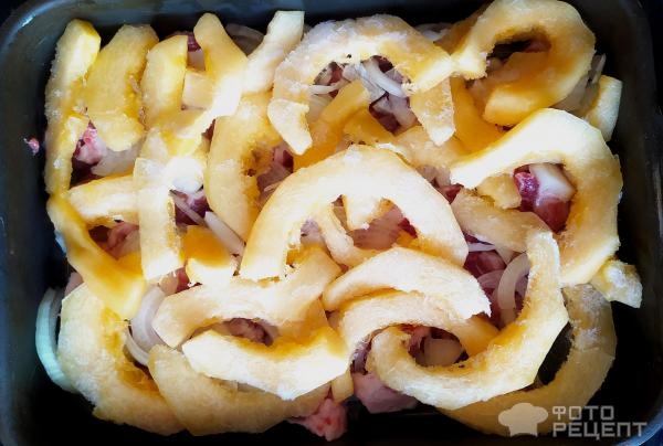 Рецепт: Свинина с кабачками - в духовке под фольгой.