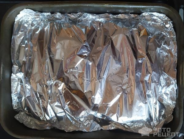 Рецепт: Свинина с кабачками - в духовке под фольгой.