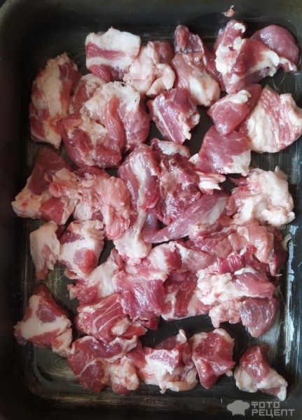 Рецепт: Свинина с кабачками - в духовке под фольгой.