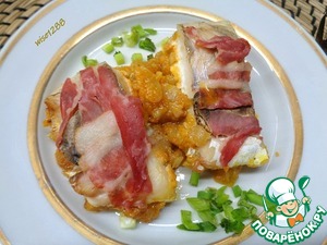 Судак запечённый с беконом