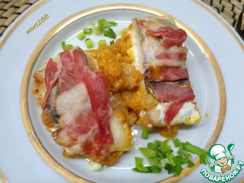 Судак запечённый с беконом