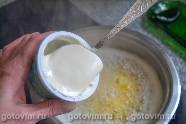 Пшённая каша с плавленым сыром и яйцом