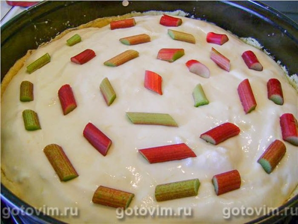 Лимонный чизкейк с ревенем 