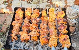 Шашлык из свинины в майонезе