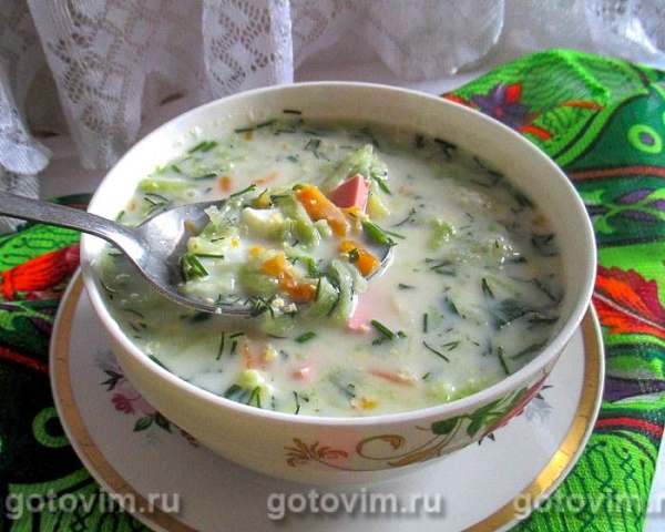Окрошка с редькой, морковкой и колбасой на тане (тандеме) Окрошка с редькой, морковкой и колбасой на тане (тандеме)