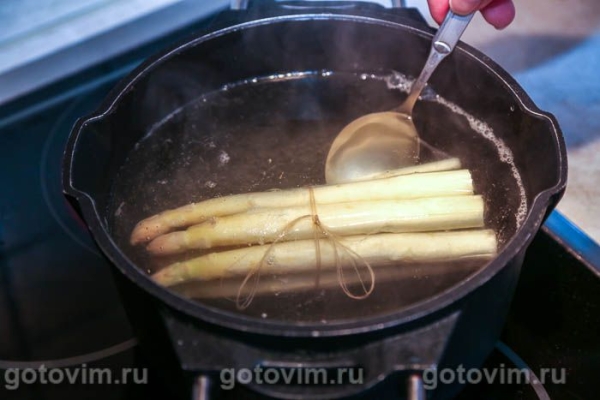 Спаржа с голландским соусом