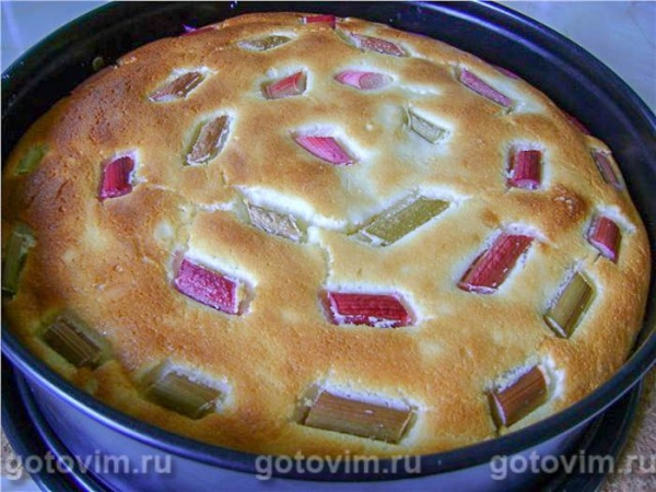 Лимонный чизкейк с ревенем 