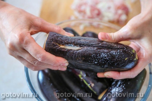 Фаршированные баклажаны на мангале