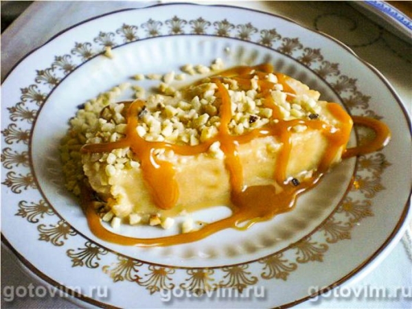 Турецкий десерт из манки на молоке с карамелью Турецкий десерт из манки на молоке с карамелью