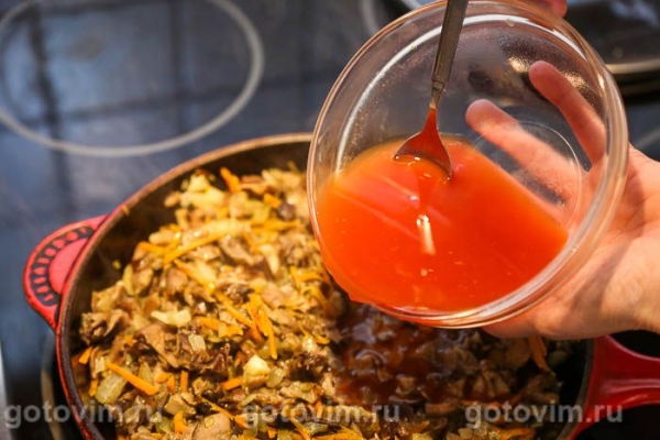 Судак с овощами и опятами 