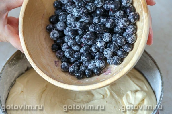 Бисквитный пирог с черной смородиной и безе 