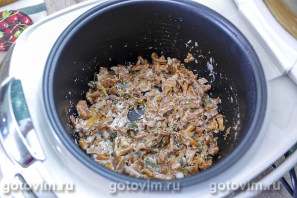 Лисички в сметане в мультиварке 