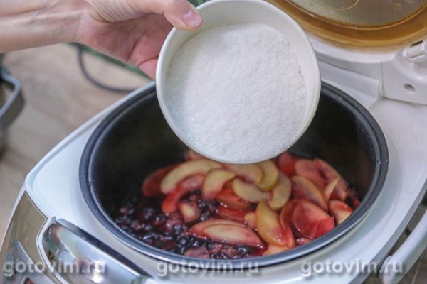 Компот из черной смородины и яблок в мультиварке